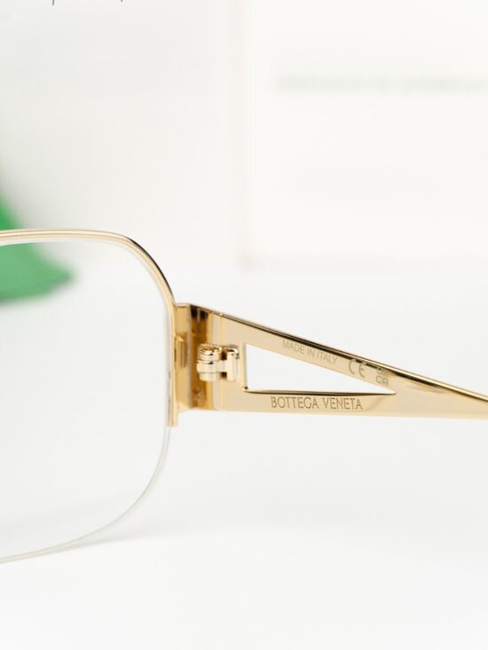 Bottega Veneta Women Eyeglasses Gold Demo Pilot BV1067O 002 NEW AUTHENTIC main image 6